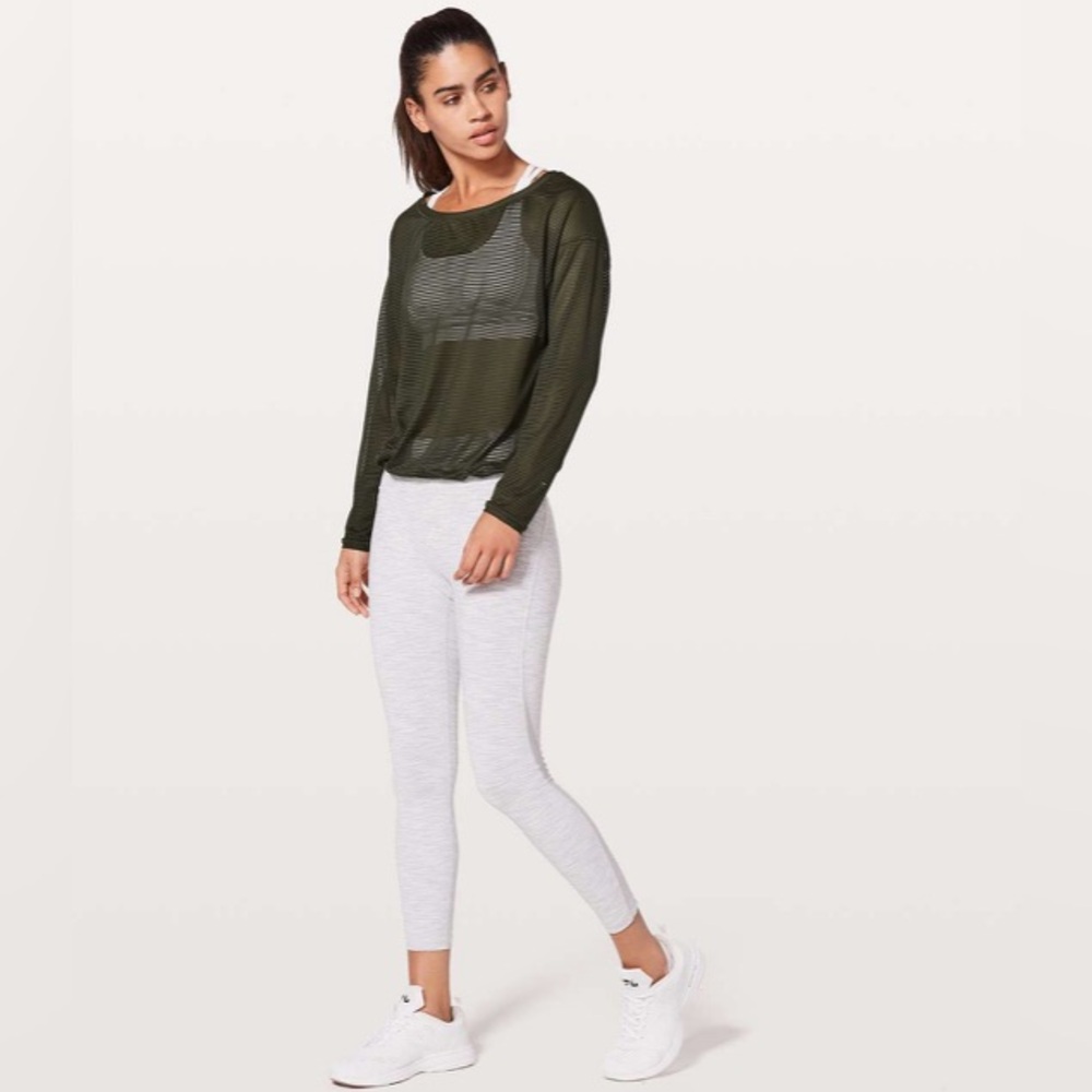 🍋 Lululemon, Lean In LS striped mesh top
